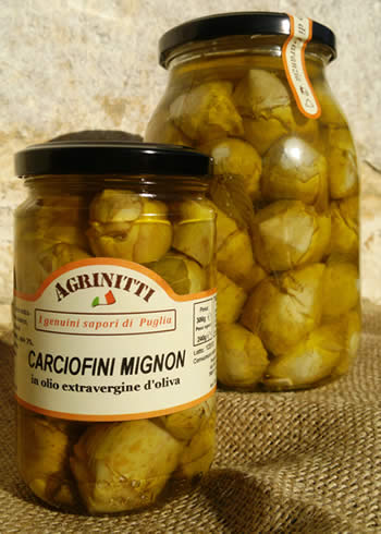 Mignon artichokes in olive oil